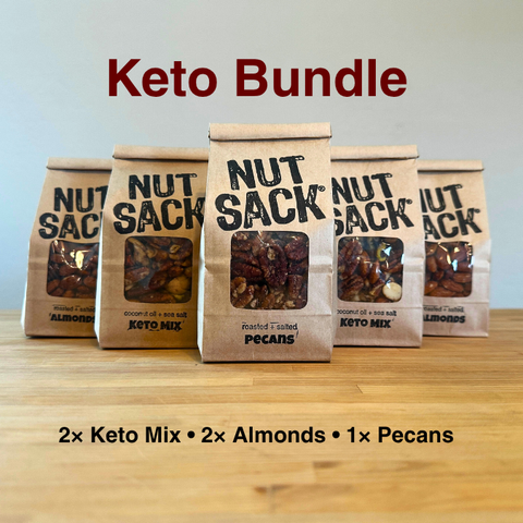 Keto Box with Nut Sack packages on a white background