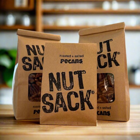 Set of three Roasted Salted Pecans Nutsacks