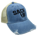 Light Blue Denim SACKUP Snapback Hat - Nutsack Nuts