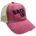 Light Red Denim SACKUP Snapback Hat - Nutsack Nuts